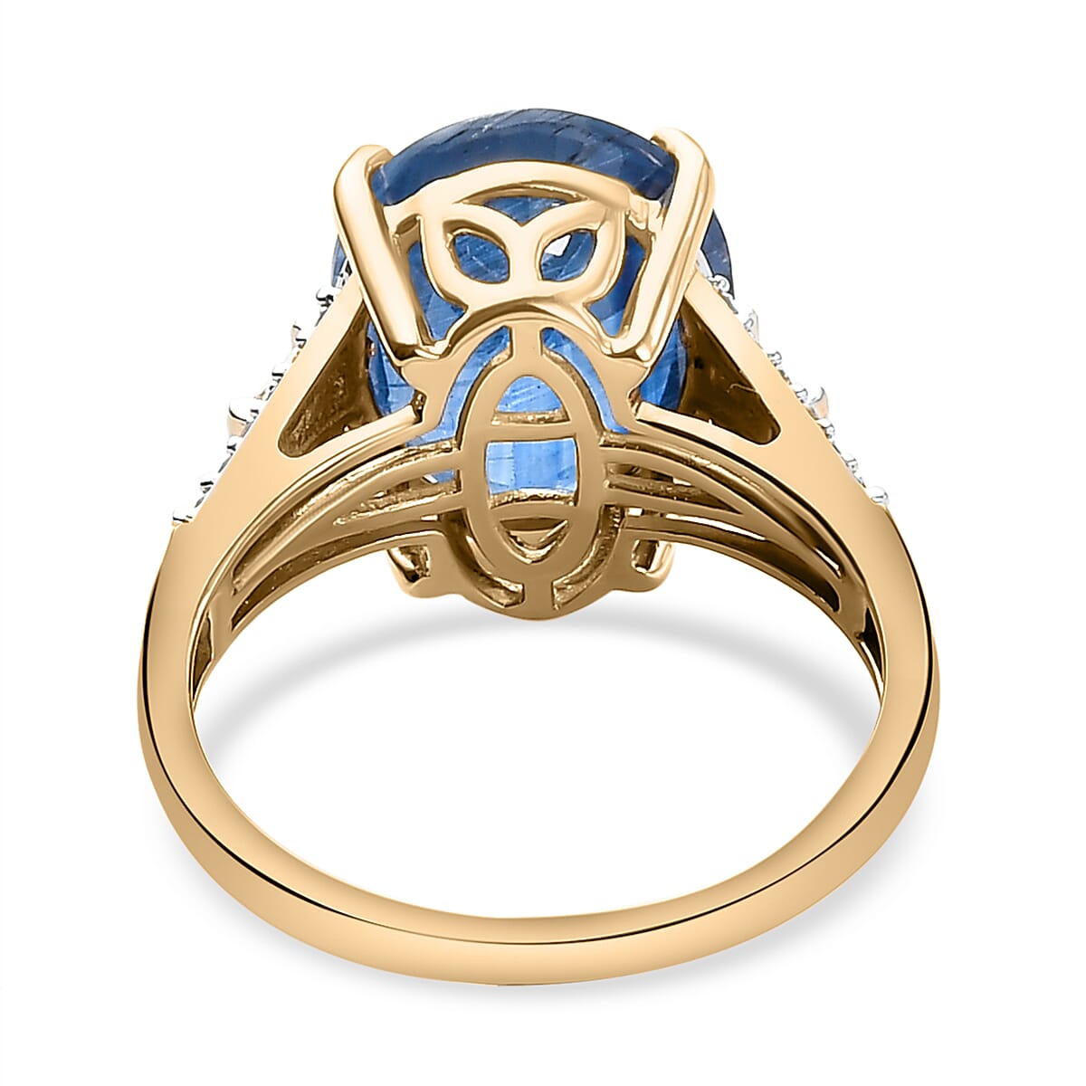 9K Yellow Gold AA Kyanite Solitaire Ring with Diamond 6.62 Ct. 8851308 5