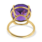 9K Yellow Gold Lusaka Amethyst Solitaire Ring 10.00 Ct.