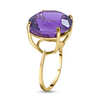 9K Yellow Gold Lusaka Amethyst Solitaire Ring 10.00 Ct.