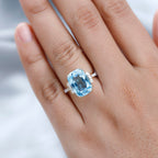 9K Yellow Gold Marambaia Topaz & Moissanite Ring 9.00 Ct.