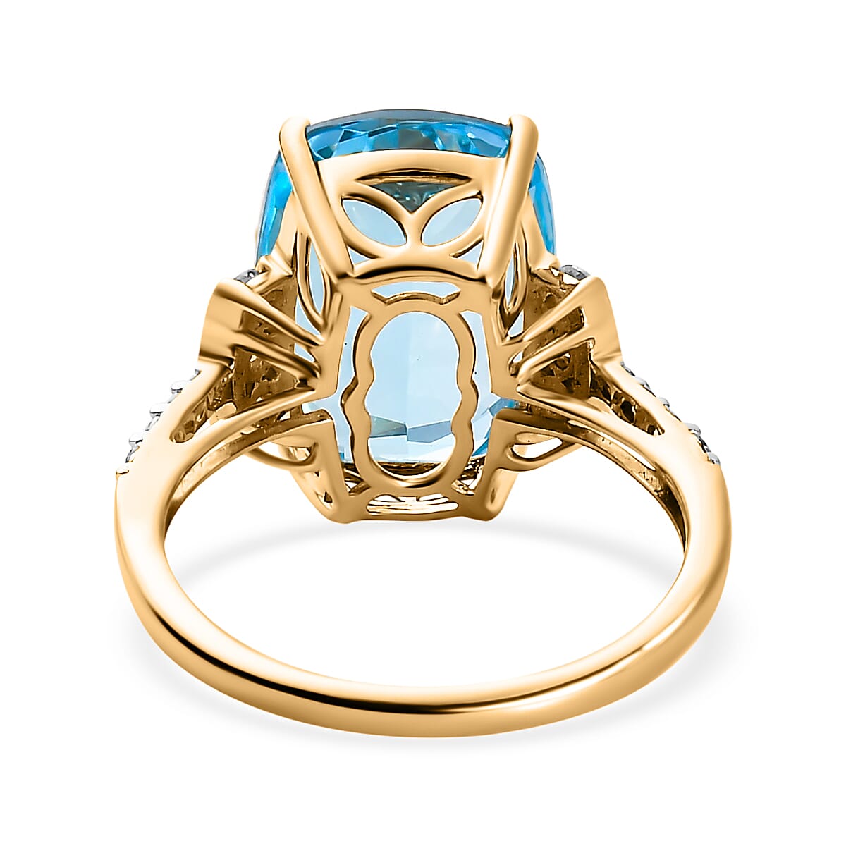 9K Yellow Gold AA Marambaia Topaz and Moissanite Ring 9.09 ct, Gold Wt. 2.09 Gms 9.086 Ct. 7508473 4