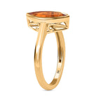 9K Yellow Gold AA Mexican Cherry Fire Opal Solitaire Ring 1.14 Ct