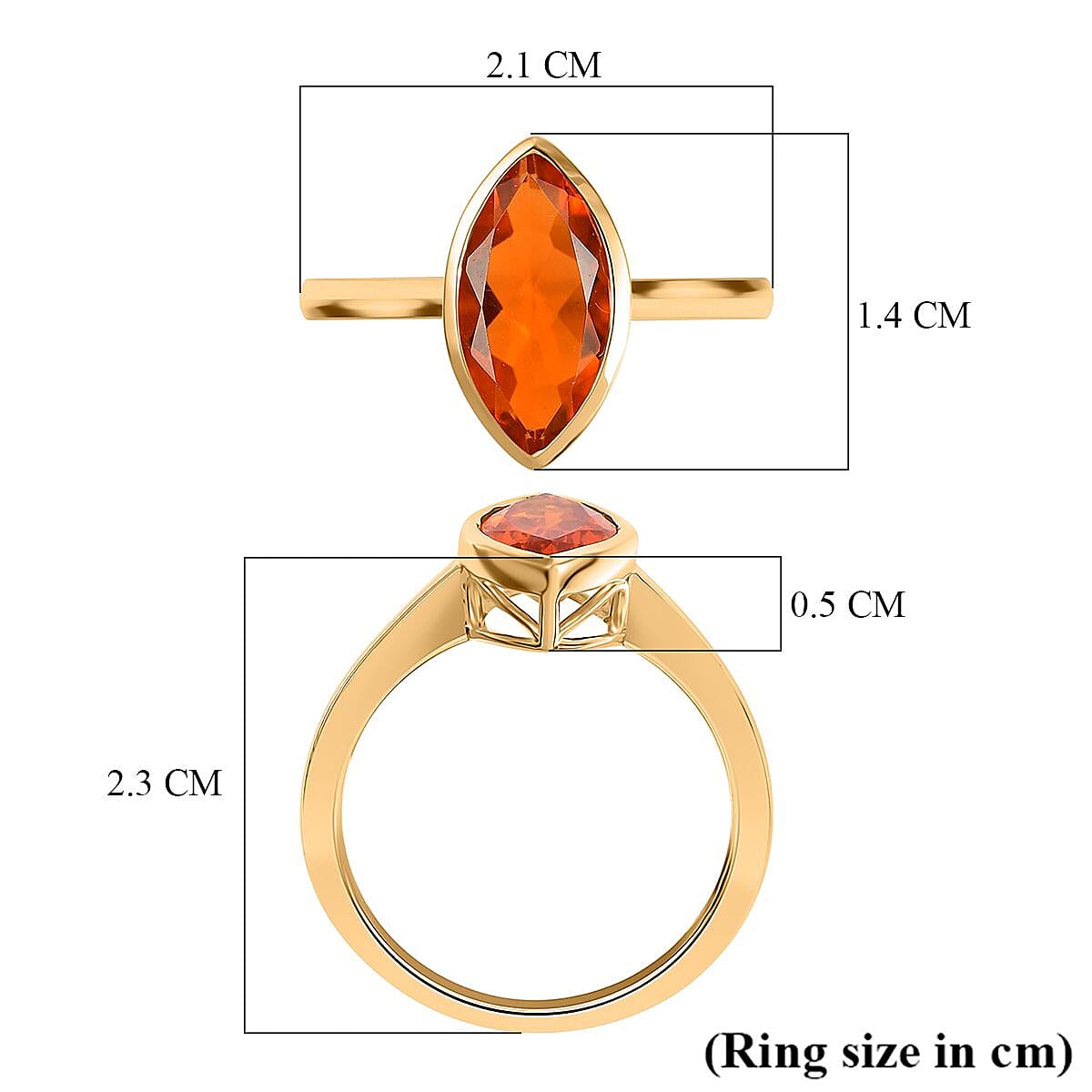 9K Yellow Gold AA Mexican Cherry Fire Opal Solitaire Ring 1.14 Ct 7961863 11