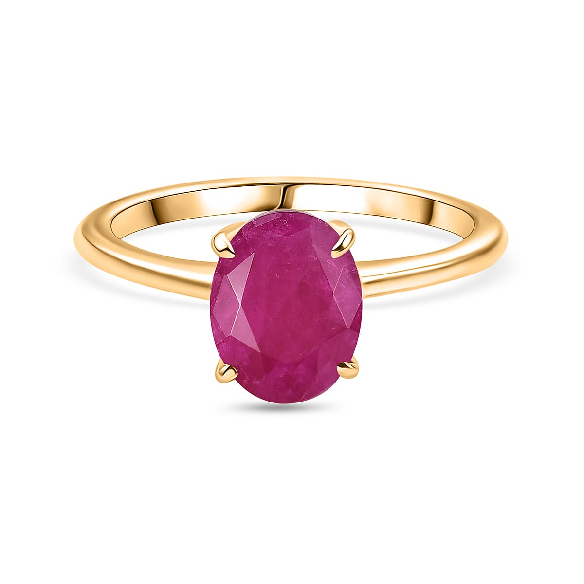 Mozambique Ruby Solitaire Ring in 9K Yellow Gold 8022893 0