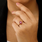 9K Yellow Gold Mozambique Ruby Ring 3.15 Ct.