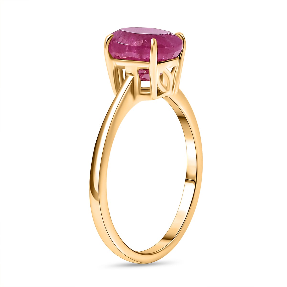 Mozambique Ruby Solitaire Ring in 9K Yellow Gold 8022893 4