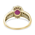 9K Yellow Gold Natural AAA Mozambique Ruby and Diamond Ring 2.00 Ct.