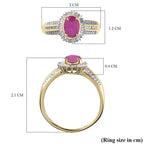 9K Yellow Gold Natural AAA Mozambique Ruby and Diamond Ring 2.00 Ct.