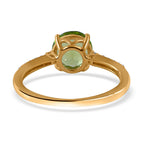 9K Yellow Gold Hebei Peridot and Moissanite Ring 2.15 Ct.