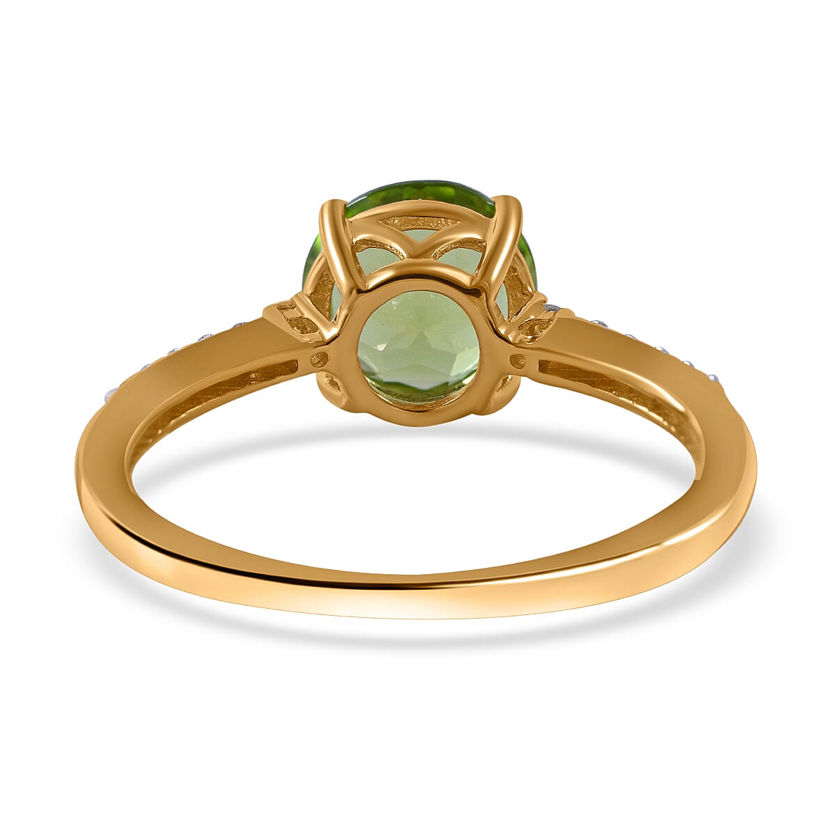 9K Yellow Gold Hebei Peridot and Moissanite Ring 2.15 Ct. 7539909 4