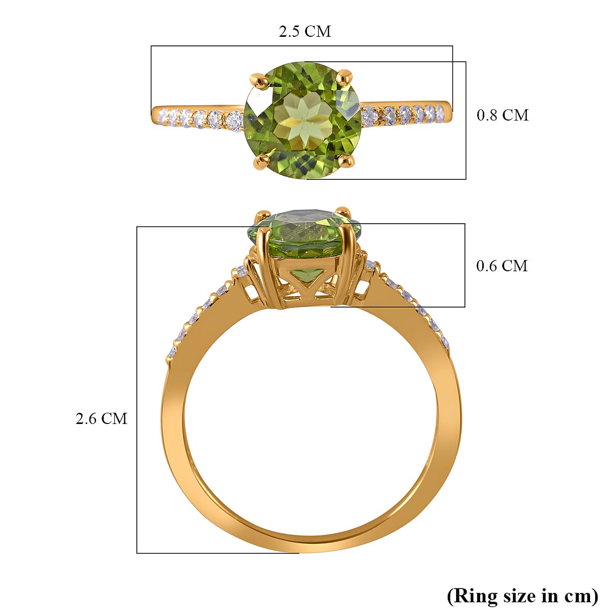 9K Yellow Gold Hebei Peridot and Moissanite Ring 2.15 Ct. 7539909 5