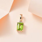 9K Yellow Gold Hebei Peridot & Moissanite Pendant 1.76 Ct.