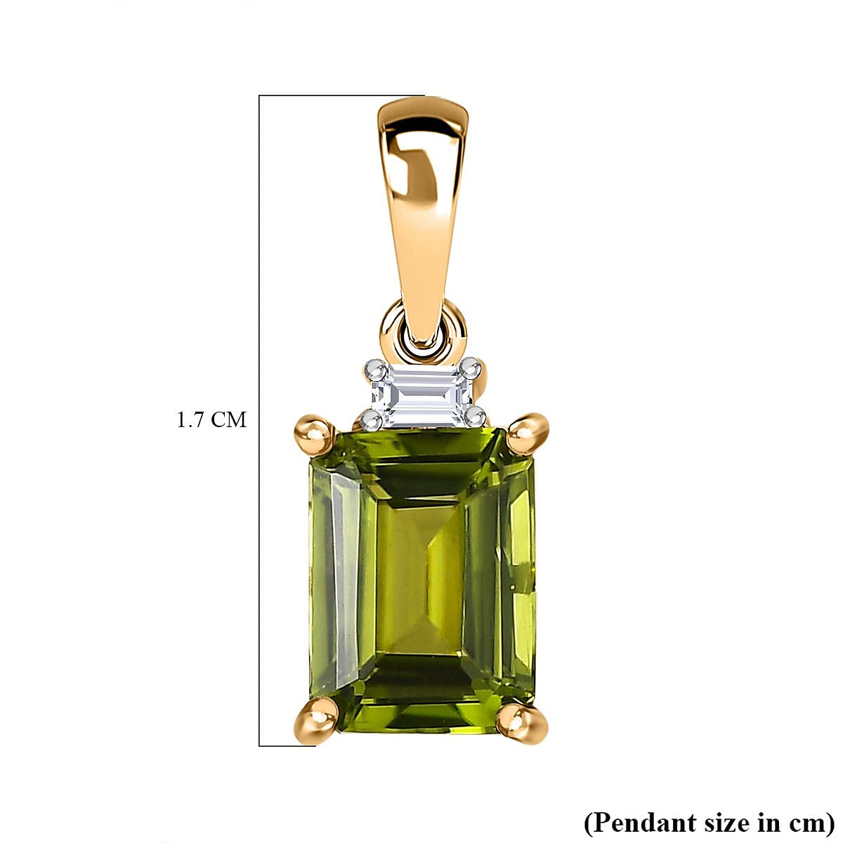 9K Yellow Gold Hebei Peridot &amp; Moissanite Pendant 1.76 Ct. 7652114 5