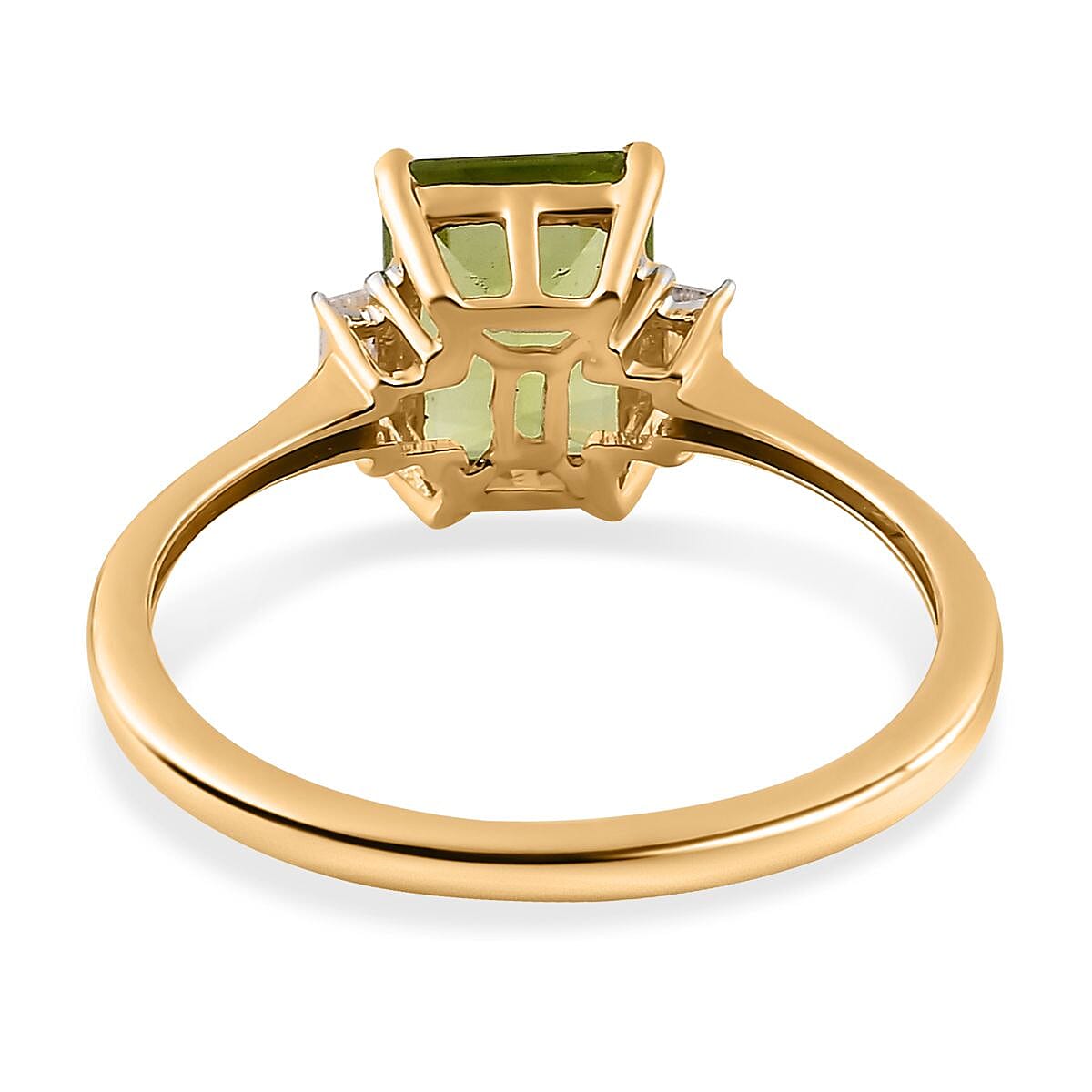 9K Yellow Gold Hebei Peridot &amp; Moissanite Ring 1.71 Ct. 7652102 4