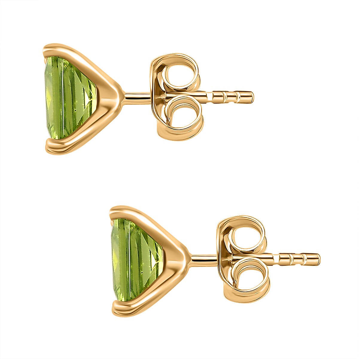 9K Yellow Gold Hebei Peridot Solitaire Earrings 2.33 Ct. 7661990 4