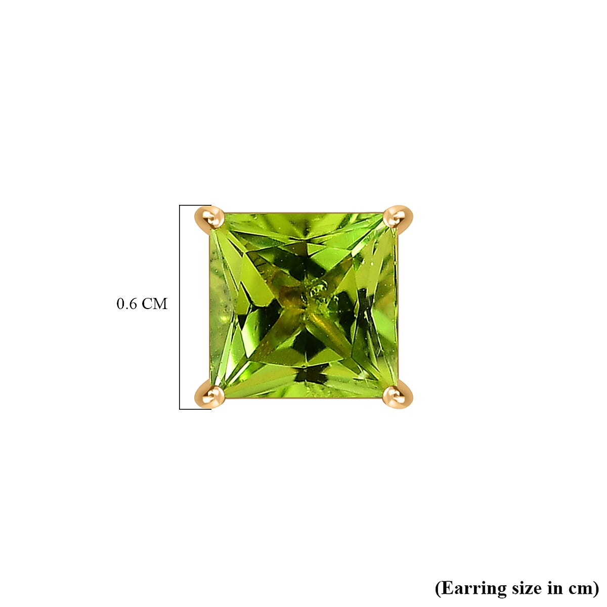 9K Yellow Gold Hebei Peridot Solitaire Earrings 2.33 Ct. 7661990 5