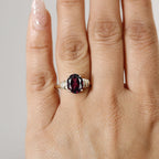 Extremely Rare Size-  9K Yellow Gold Orissa Natural Rhodolite Garnet (Oval 10x8 mm) and Natural Diamond Ring 3.40 Ct.
