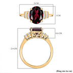 Extremely Rare Size-  9K Yellow Gold Orissa Natural Rhodolite Garnet (Oval 10x8 mm) and Natural Diamond Ring 3.40 Ct.