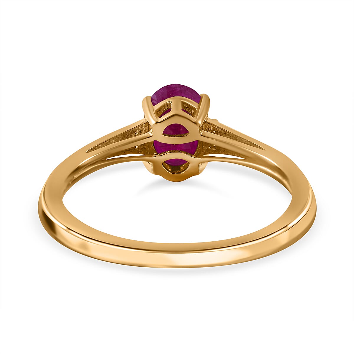 9K Yellow Gold Ruby and Moissanite Ring 1.20 Ct. 7539833 4