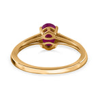 9K Yellow Gold Ruby and Moissanite Ring 1.20 Ct.