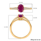 9K Yellow Gold Ruby and Moissanite Ring 1.20 Ct.