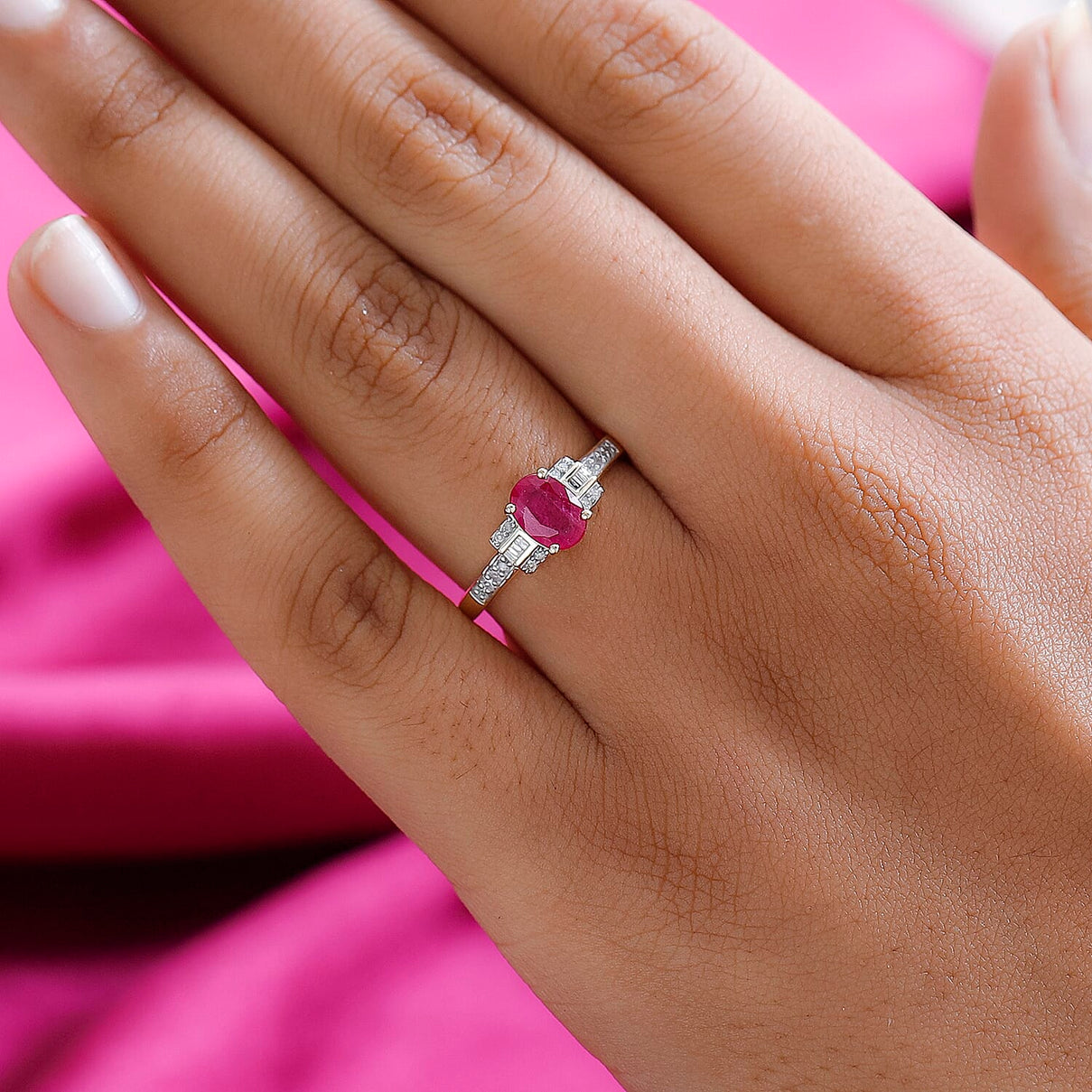 1.15 AA Ruby and Diamond Classic Ring in 9K Yellow Gold 7536003 3