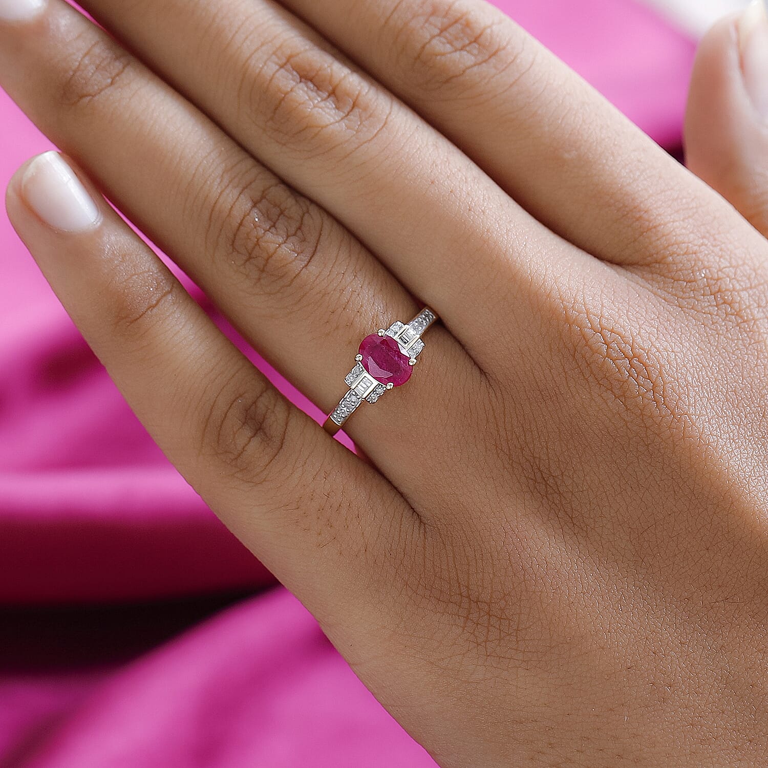1.15 AA Ruby and Diamond Classic Ring in 9K Yellow Gold 7536003 3