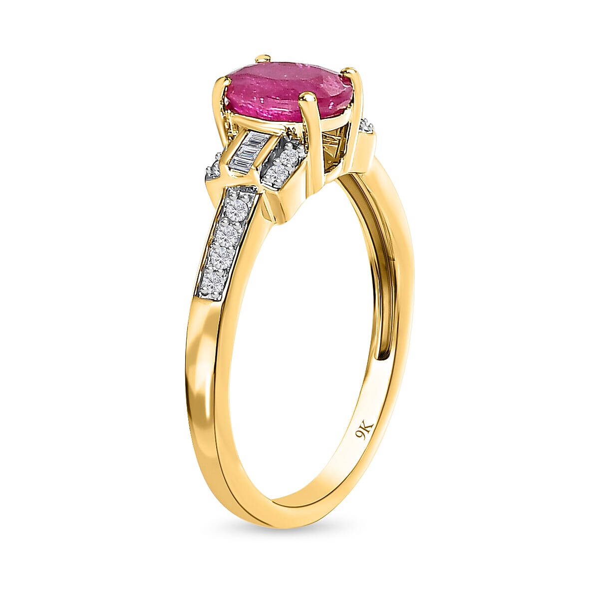 1.15 AA Ruby and Diamond Classic Ring in 9K Yellow Gold 7536003 4