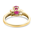 9K Yellow Gold Ruby and Diamond Ring 1.15 Ct