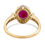9K Yellow Gold AA Ruby and Moissanite Ring 2.02 Ct