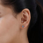 9K Yellow Gold Santamaria Aquamarine Solitaire Earrings