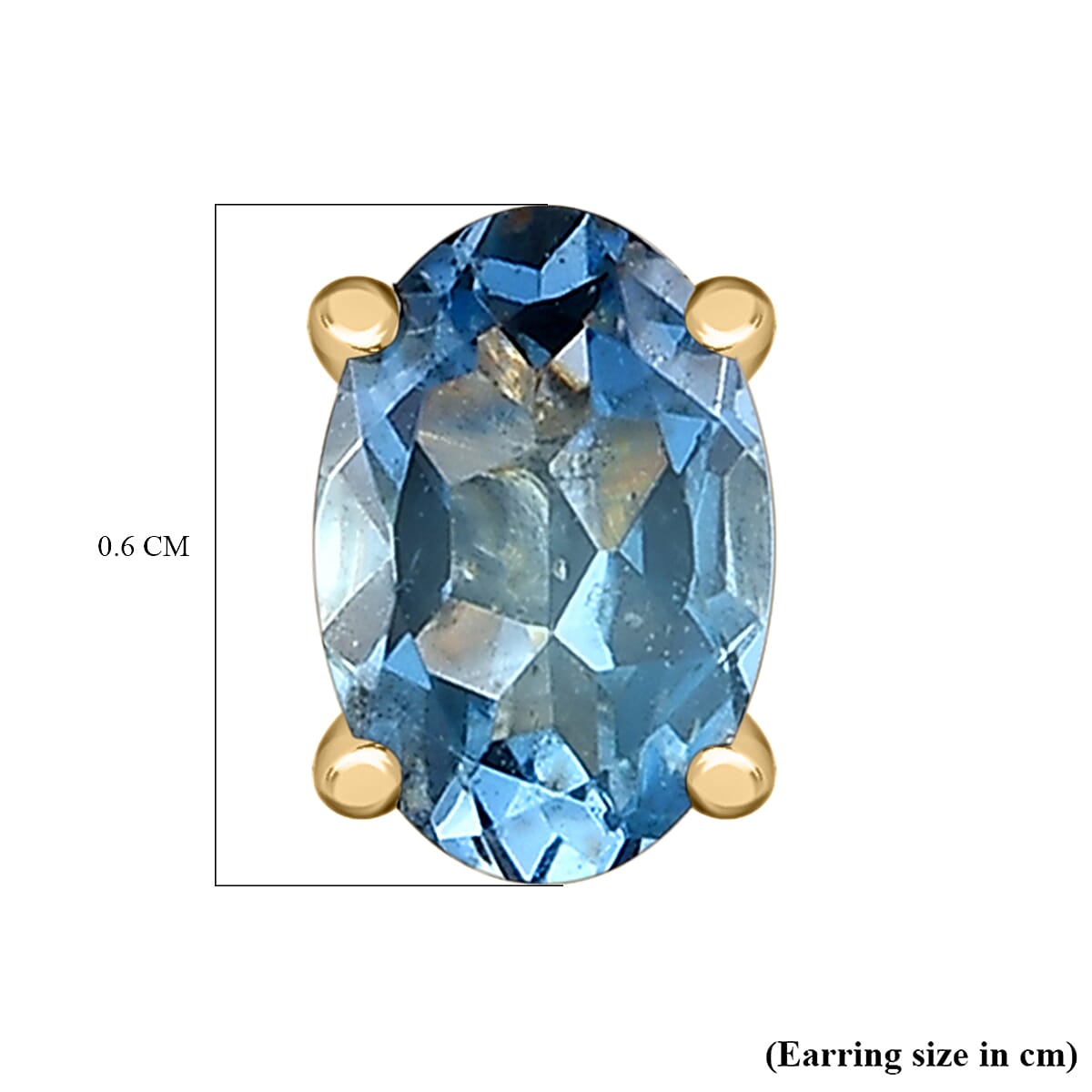 9K Yellow Gold Santamaria Aquamarine Solitaire Earrings 7662047 5