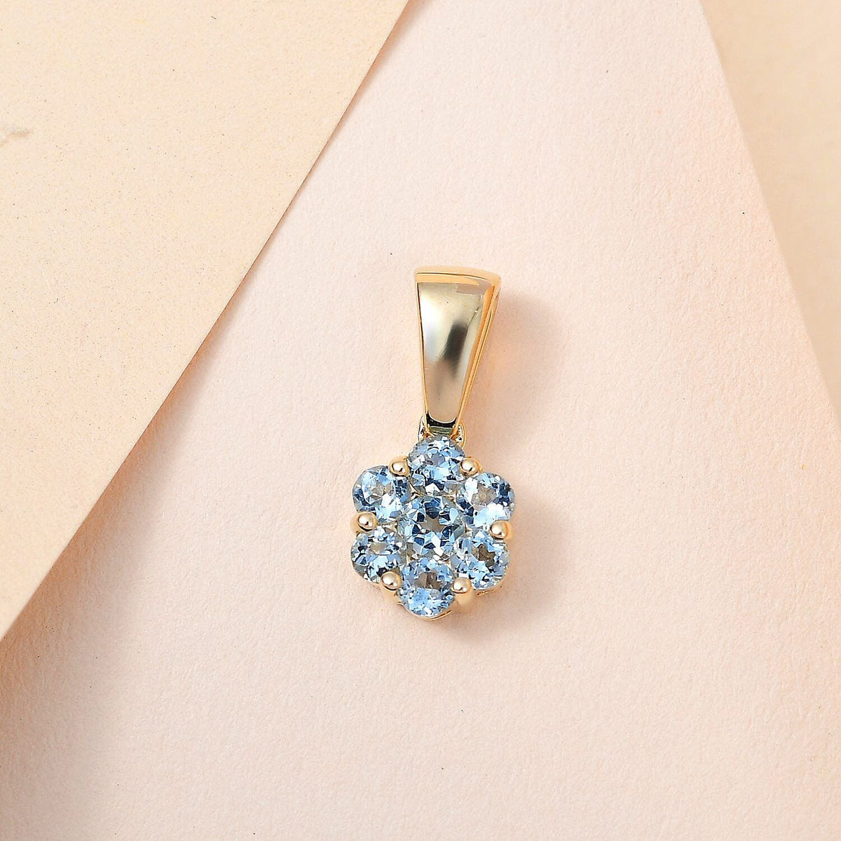 9K Yellow Gold Santamaria Aquamarine Pendant 7370569 2