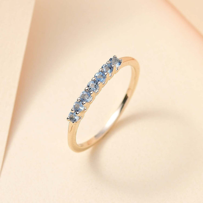 9K Yellow Gold  AA   Santamaria Aquamarine  Ring 0.28 ct,  Gold Wt. 1.2 Gms  0.280  Ct. 7370487 2