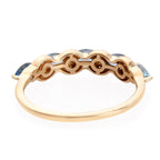 9K Yellow Gold Santa Maria Aquamarine and Natural Cambodian Zircon Ring
