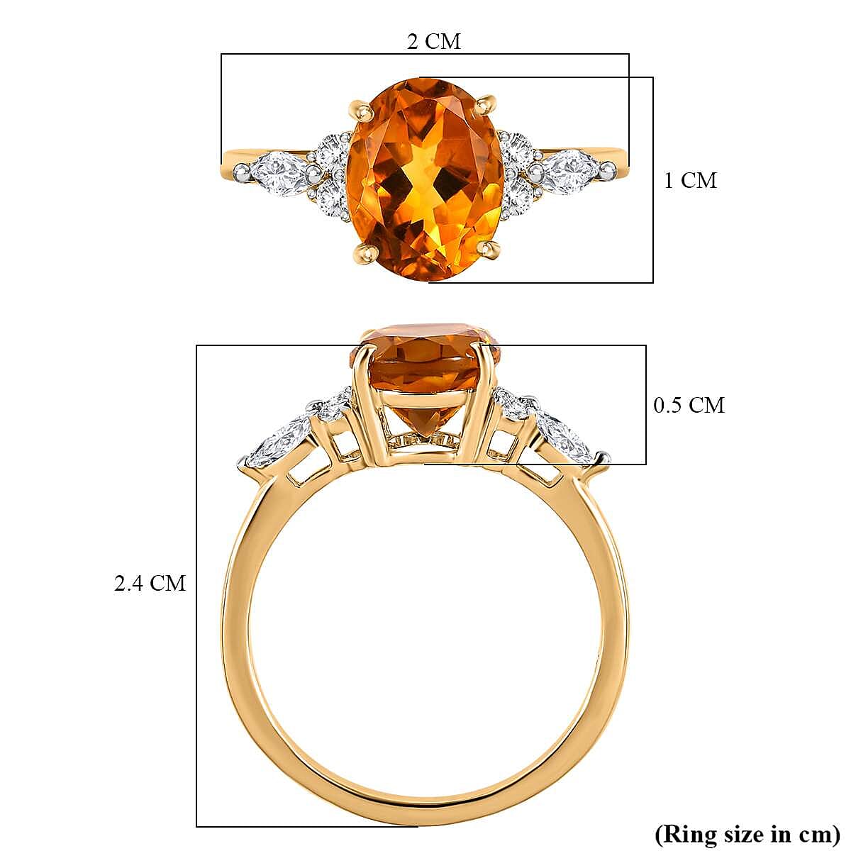 9K Yellow Gold Serra Gaucha Citrine and Moissanite Ring 1.91 Ct. 7547350 5