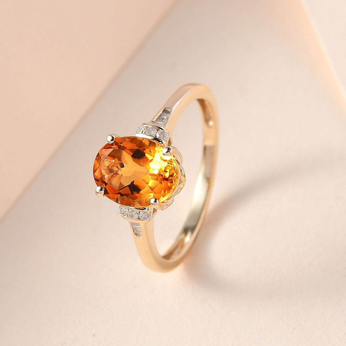 9K Yellow Gold Serra Gaucha Citrine and Diamond Ring 1.76 Ct. 7538040 1