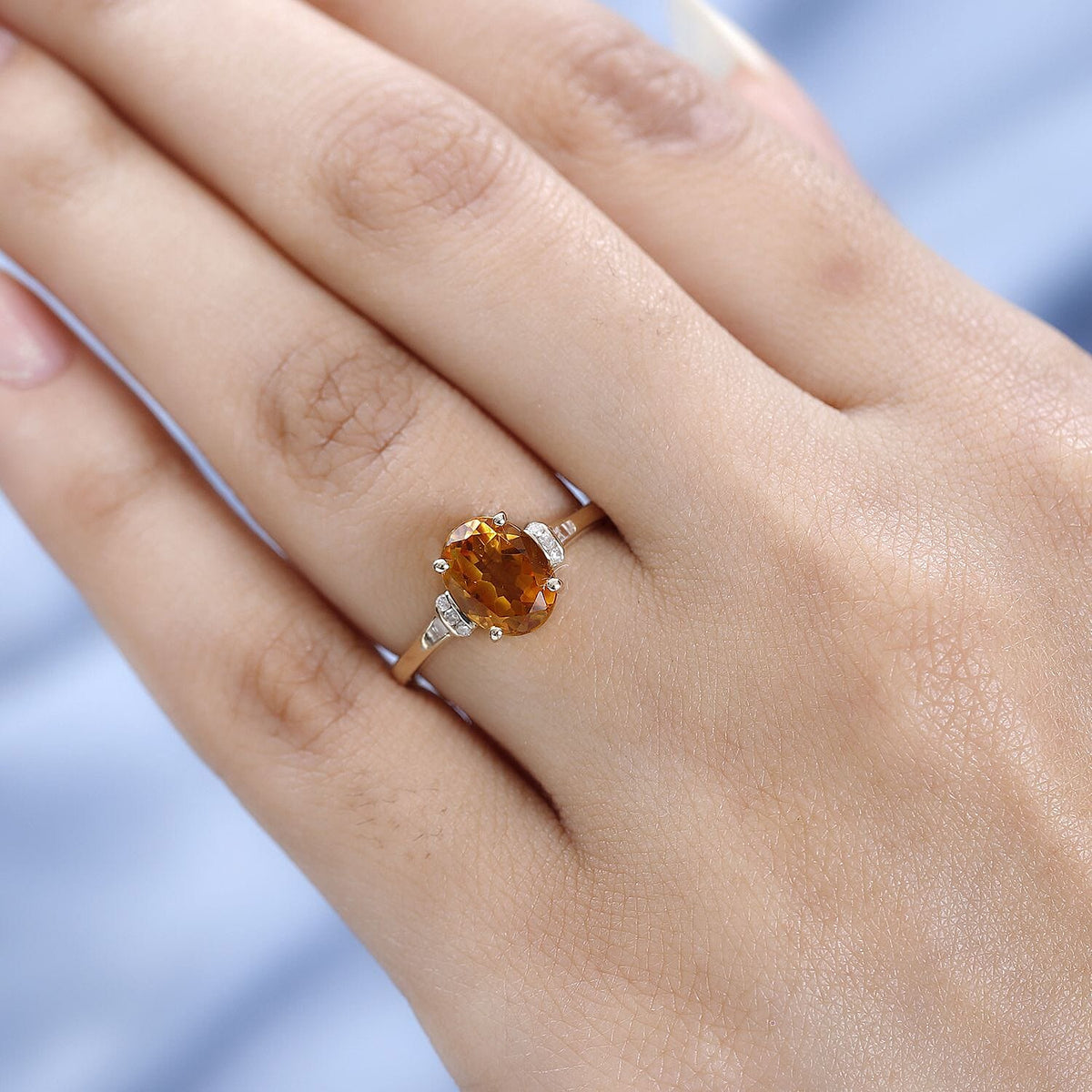 9K Yellow Gold Serra Gaucha Citrine and Diamond Ring 1.76 Ct. 7538040 2