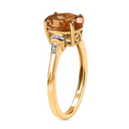 9K Yellow Gold Serra Gaucha Citrine and Diamond Ring 1.76 Ct.