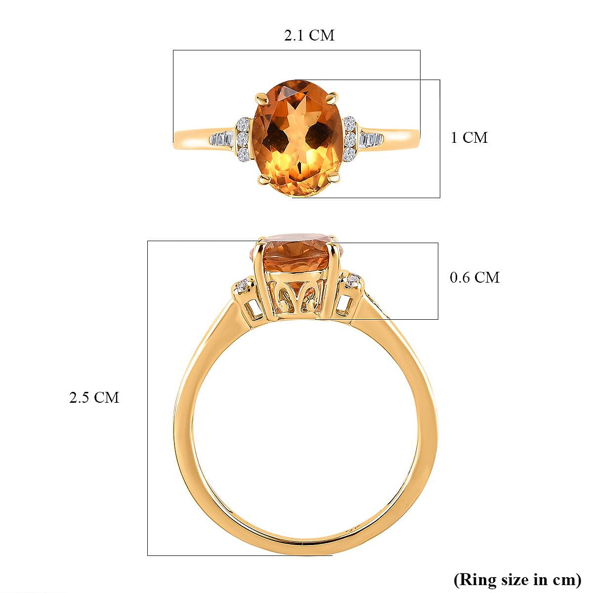 9K Yellow Gold Serra Gaucha Citrine and Diamond Ring 1.76 Ct. 7538040 5