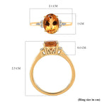 9K Yellow Gold Serra Gaucha Citrine and Diamond Ring 1.76 Ct.