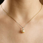 9K Yellow Gold Premium Golden South Sea Pearl Pendant