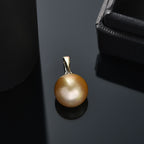 9K Yellow Gold Premium Golden South Sea Pearl Pendant
