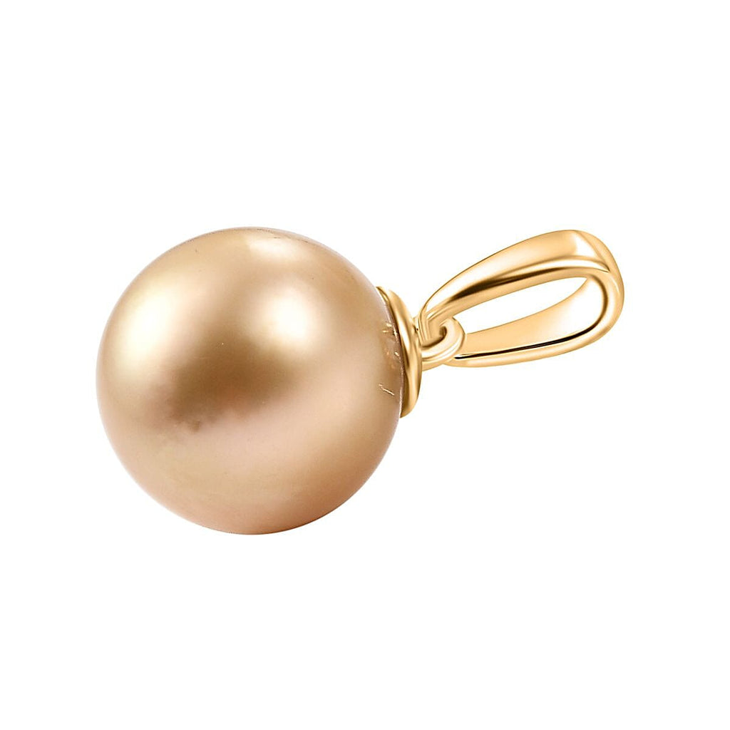 9K Yellow Gold Premium Golden South Sea Pearl Pendant