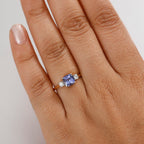 TANZANITE SPECTACULAR- Luxuriant Diamond 9K Yellow Gold Tanzanite & (SI-G-H) Lab Grown Diamond Solitaire Ring 1.69 Ct.