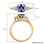 TANZANITE SPECTACULAR- Luxuriant Diamond 9K Yellow Gold Tanzanite & (SI-G-H) Lab Grown Diamond Solitaire Ring 1.69 Ct.