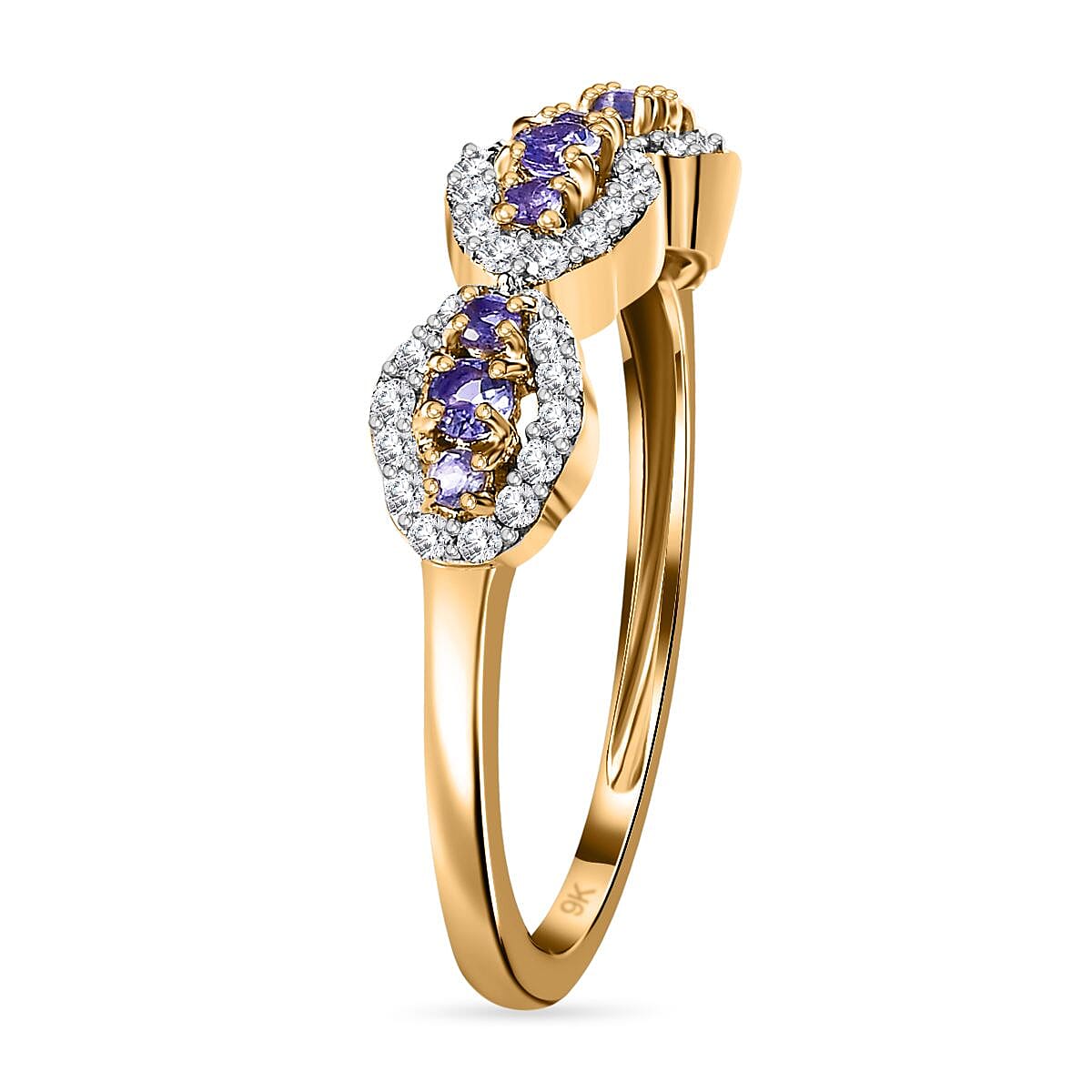 9K Yellow Gold AA Tanzanite , Moissanite Classic Solitaire Ring in Gold Wt. 1.66 grams, 0.420 Ct 7632924 3