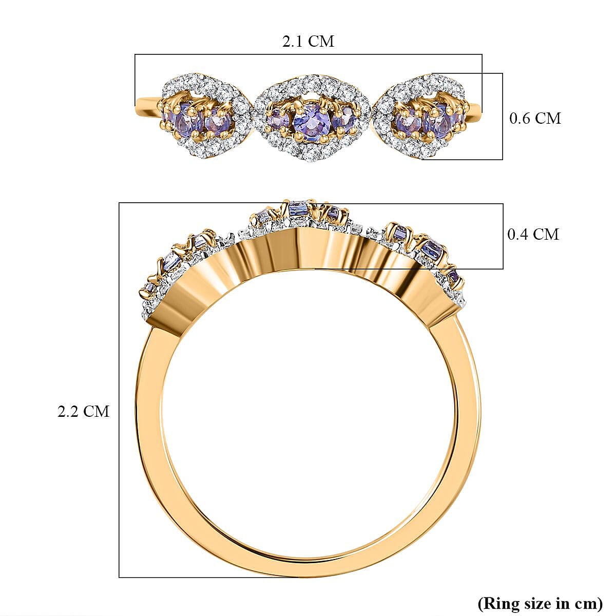 9K Yellow Gold AA Tanzanite , Moissanite Classic Solitaire Ring in Gold Wt. 1.66 grams, 0.420 Ct 7632924 5