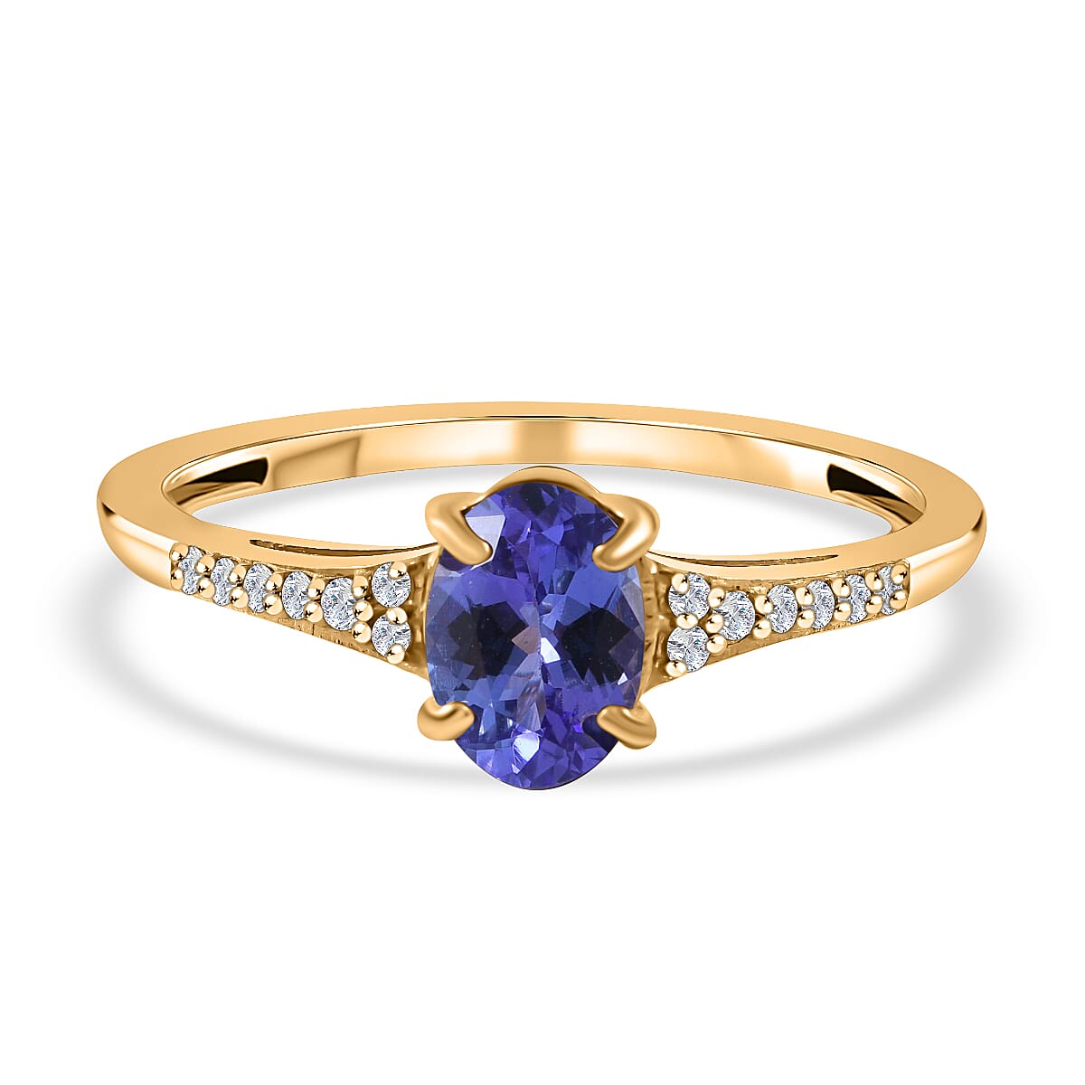 9K Yellow Gold Tanzanite and Moissanite Ring 1.00 Ct. 7539636 0
