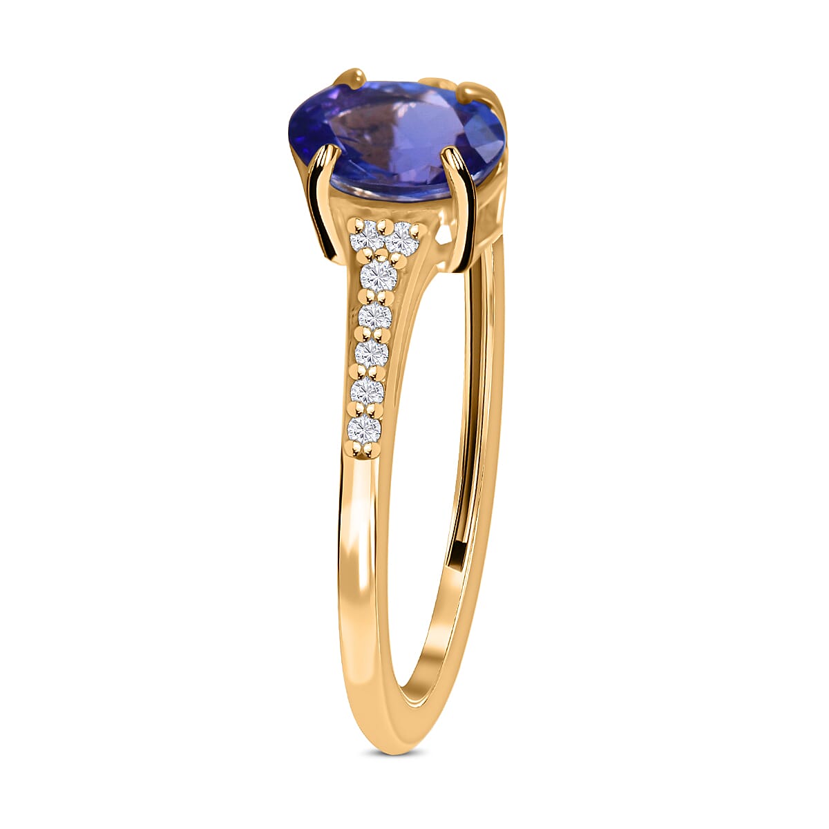 9K Yellow Gold Tanzanite and Moissanite Ring 1.00 Ct. 7539636 1